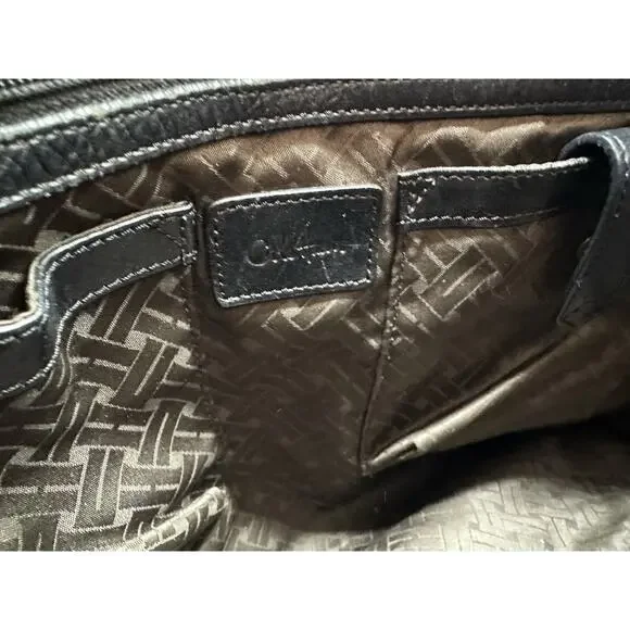 Cole Haan Pebbled Black‎ Leather Large Tote Top Handle Shoulder Bag Satchel Shoulder Bags